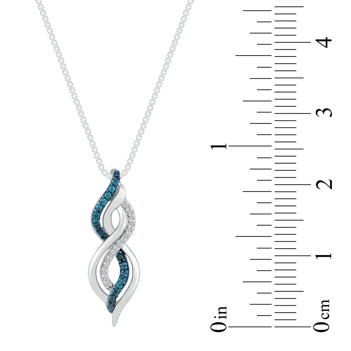 1/10 CTW Diamond Twist 18-inch Pendant in Sterling Silver