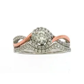 1/2 CTW Diamond Bridal Set Ring in 10KT White and Rose Gold