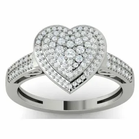 1/2 CTW Diamond Heart Ring in 10KT White Gold