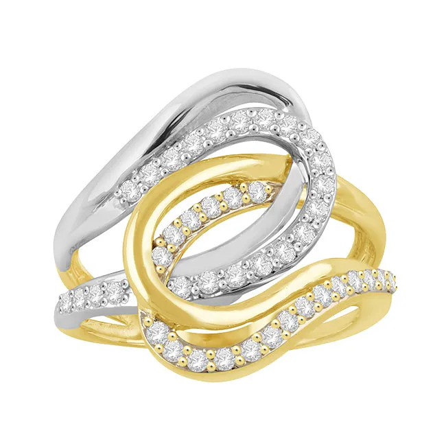 1/2 CTW Diamond Ring in 10KT White and Yellow Gold