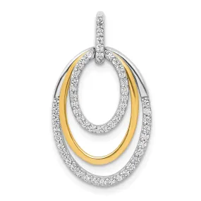 1/4 CTW Diamond Fancy Pendant in 14KT White and Yellow Gold. Chain not Included