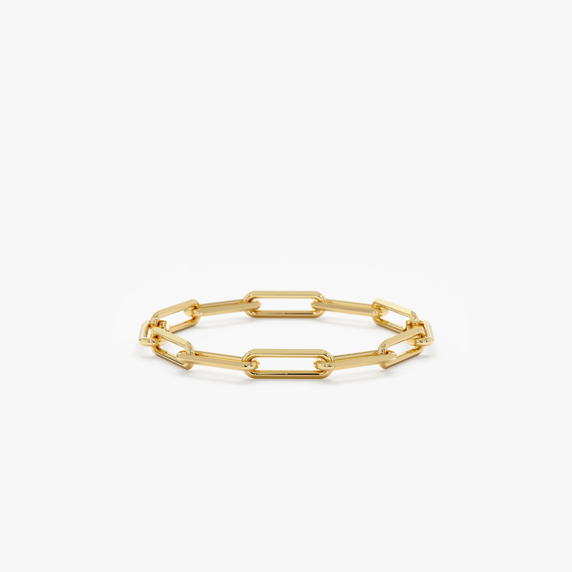 14k Gold Paperclip Chain Ring, Talia