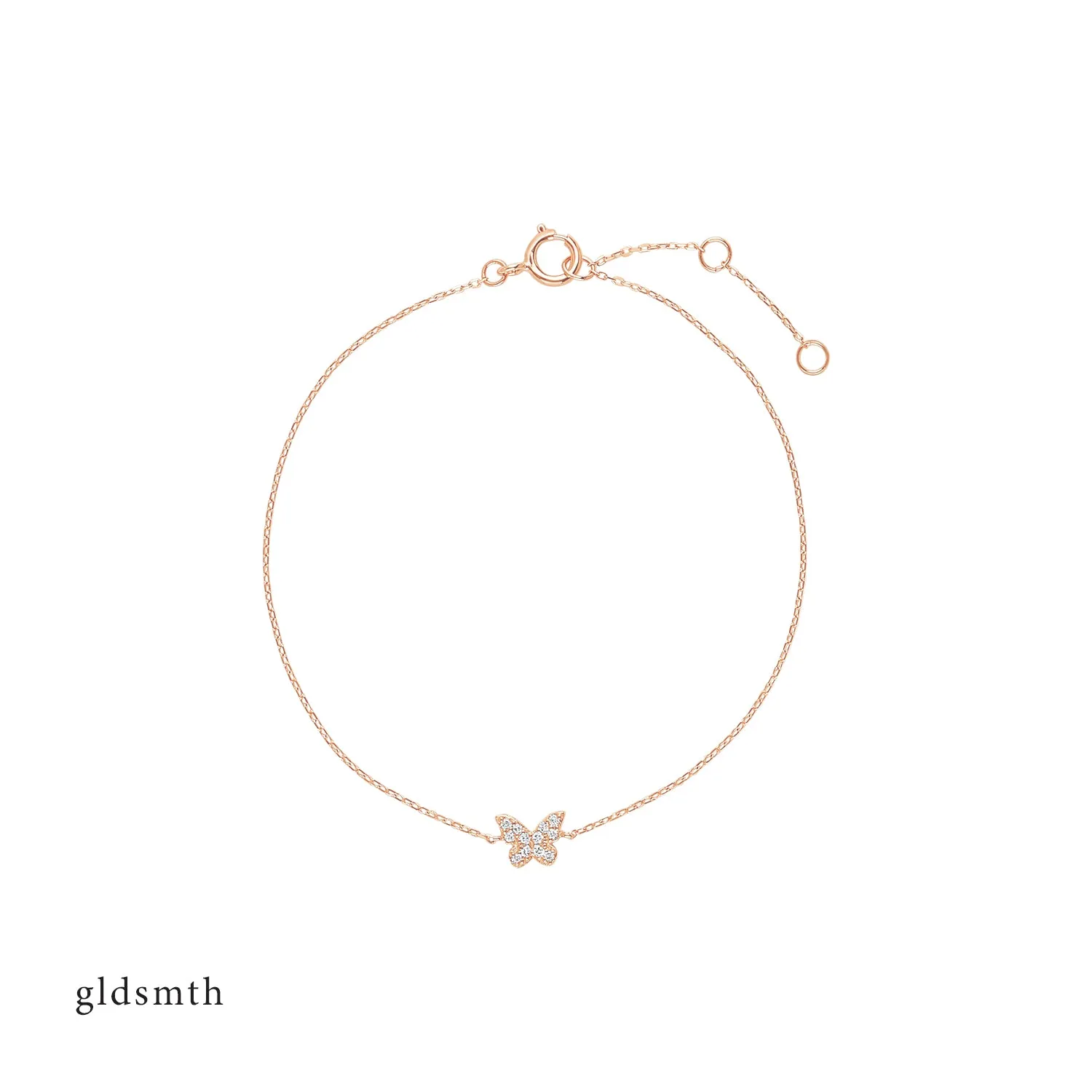 14k Rose Gold Butterfly Bracelet