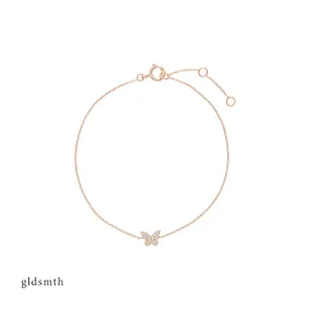 14k Rose Gold Butterfly Bracelet