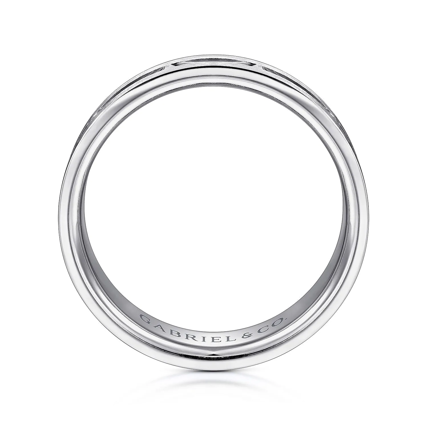 14K White Gold 6mm - Interwoven Men's Wedding Band in Brushed and Satin Finish