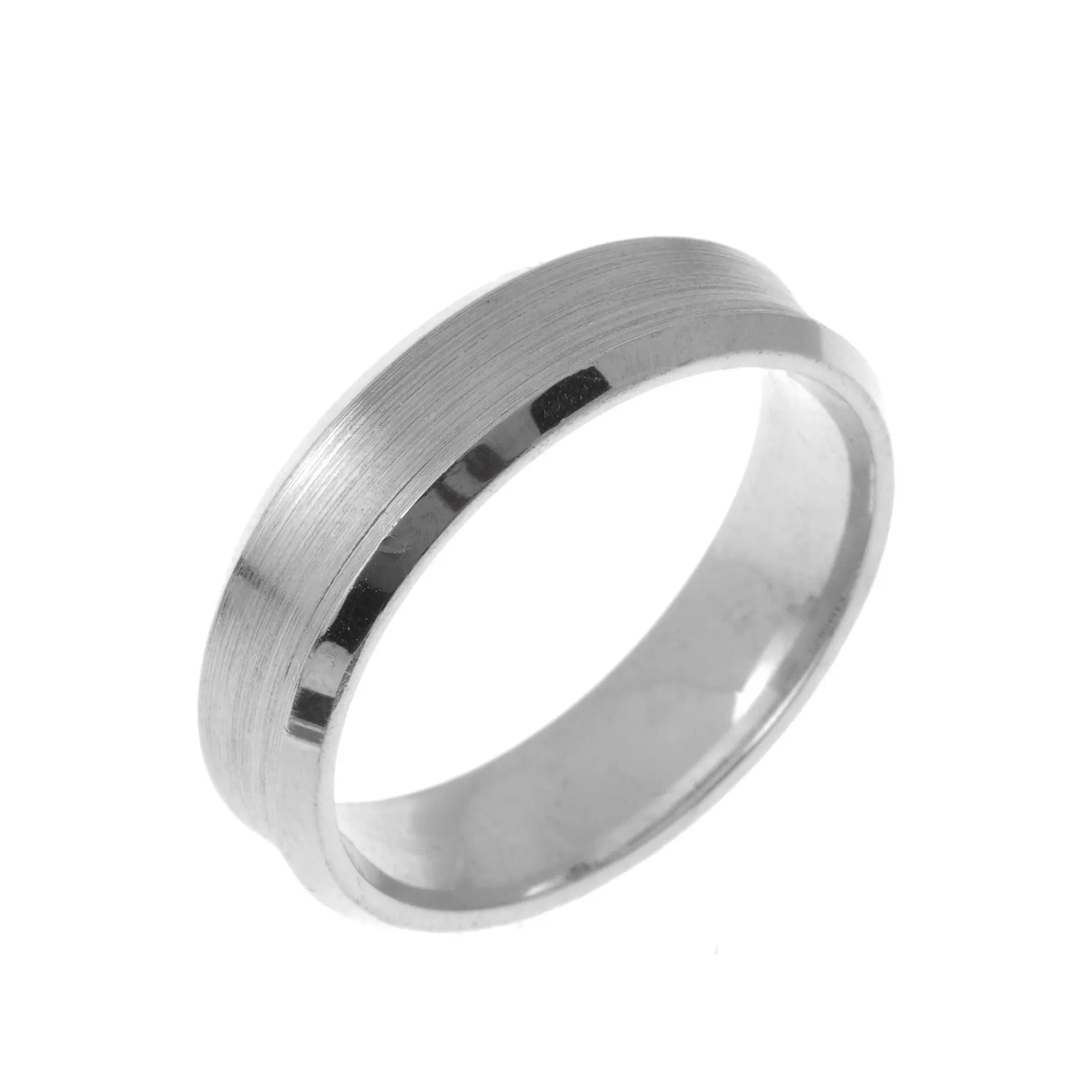 18ct White Gold Gents Wedding Band CCNC626