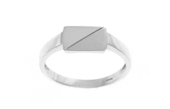 18ct White Gold Signet Ring (4.1g) GR-2466