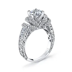 18K White Gold Diamond Engagement Ring