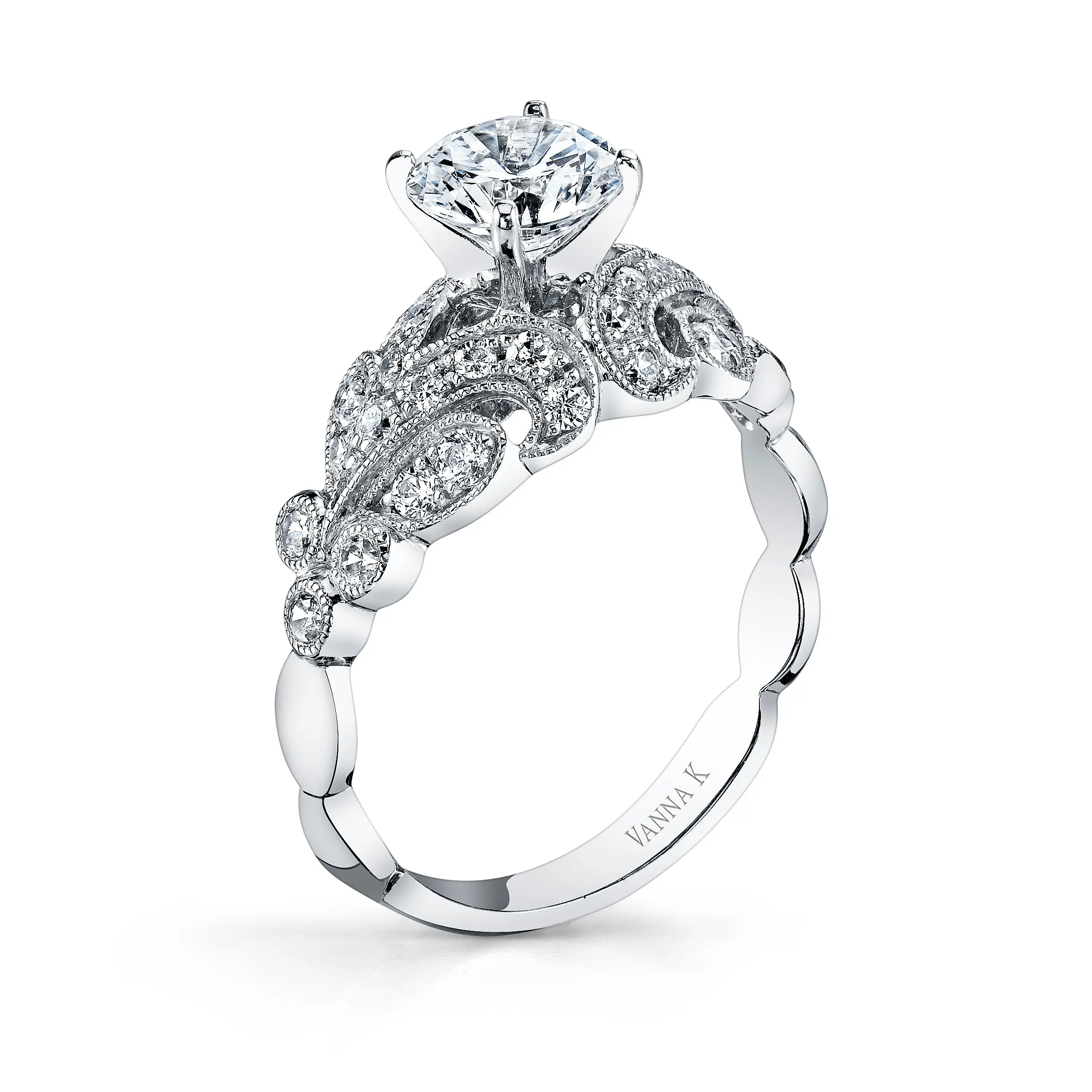 18K White Gold Diamond Engagement Ring