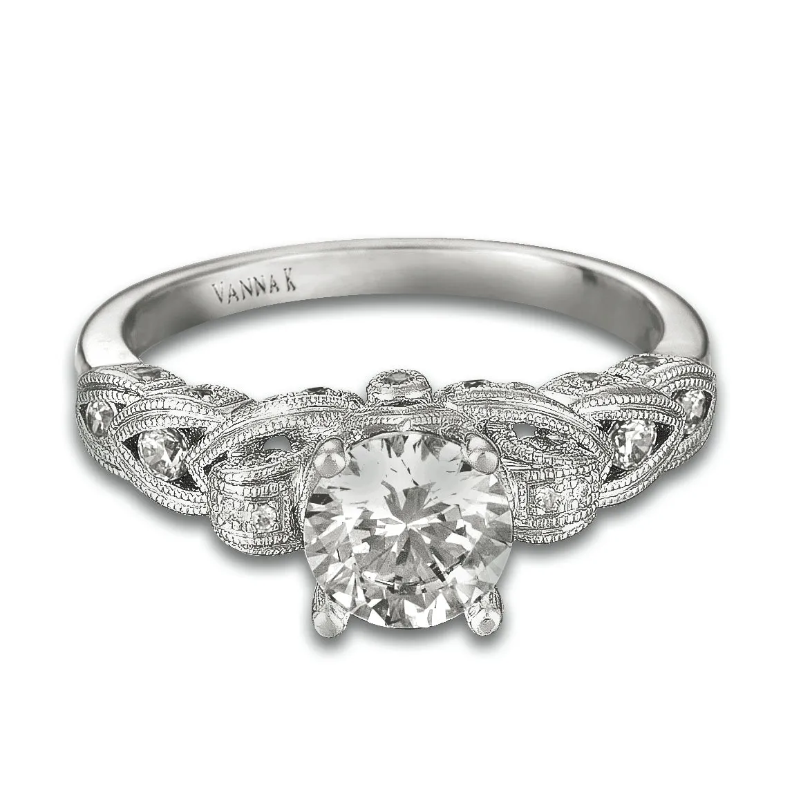 18K White Gold Diamond Engagement Ring