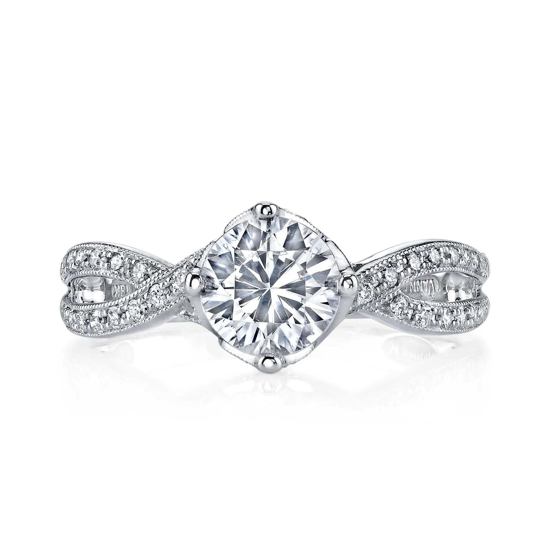 18K White Gold Diamond Engagement Ring