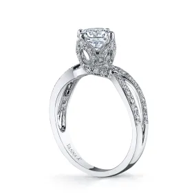 18K White Gold Diamond Engagement Ring