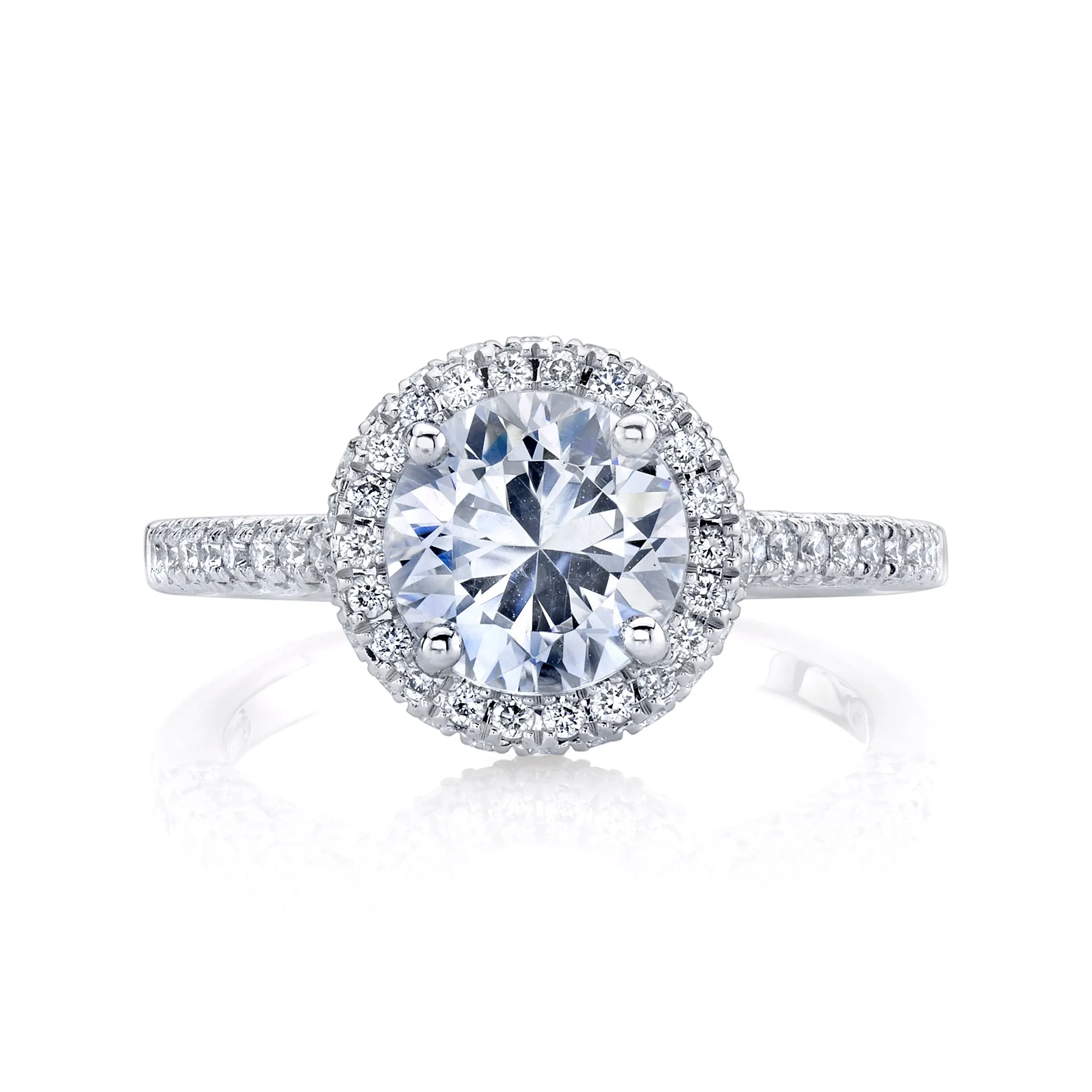 18K White Gold Halo Diamond Engagement Ring