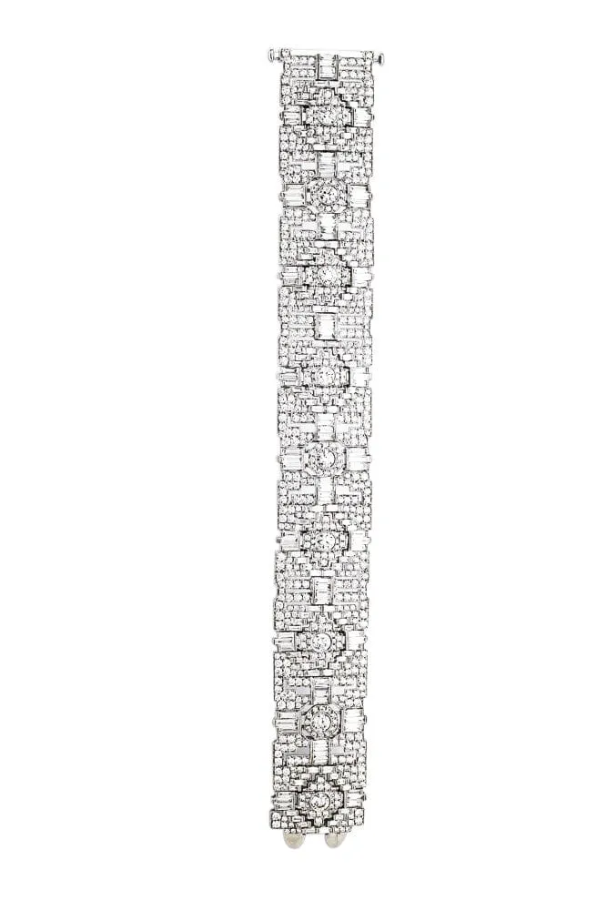 18k White Gold Wide Diamond Bracelet