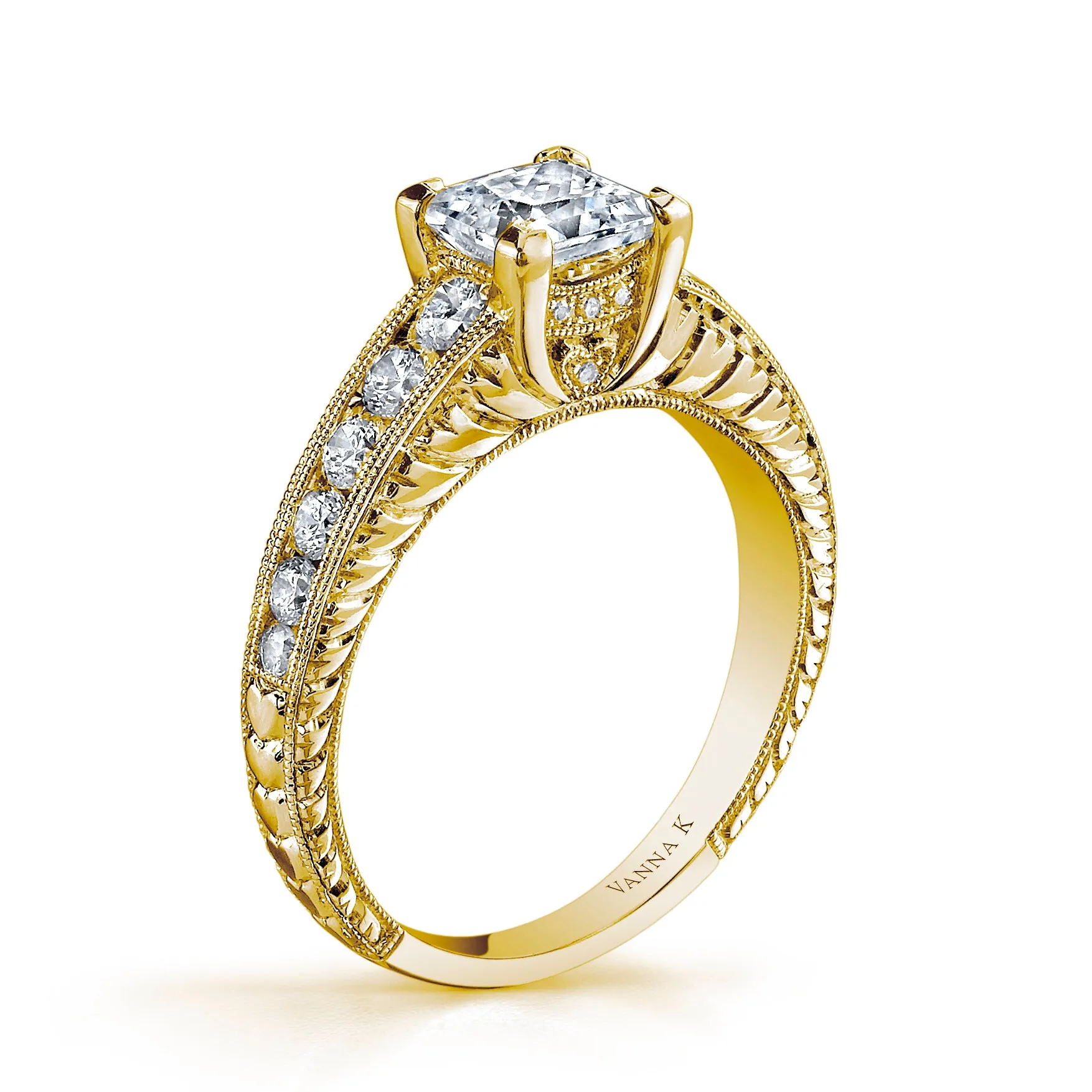 18K YELLOW GOLD DIAMOND ENGAGEMENT RING