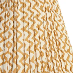 20cm empire gathered lampshade in caramel chevrons block printed cotton