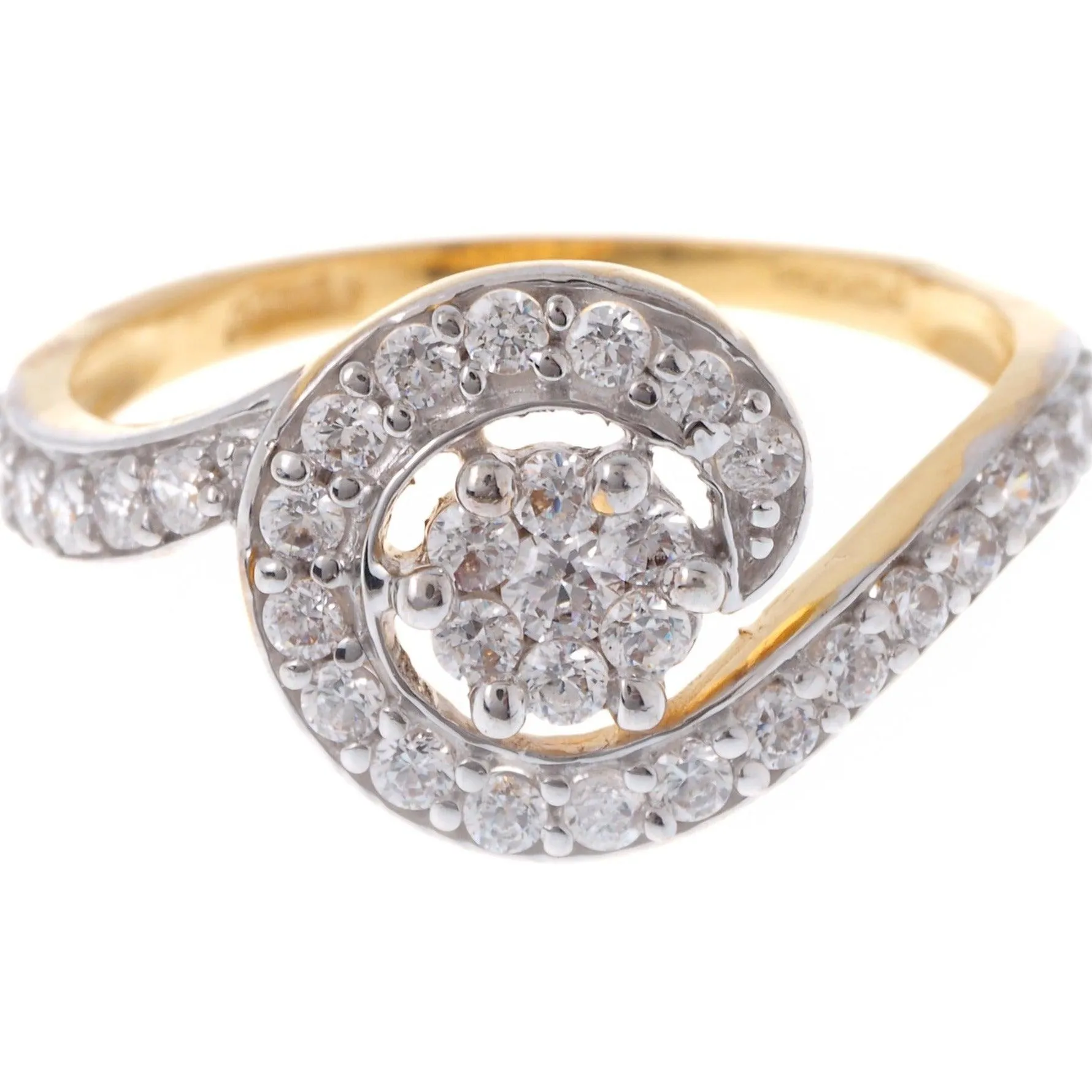 22ct Gold Cubic Zirconia Dress Ring LR0059