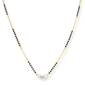 22ct Gold Mangal Sutra Necklace with Cubic Zirconia Stones and Hook Clasp. N-8667