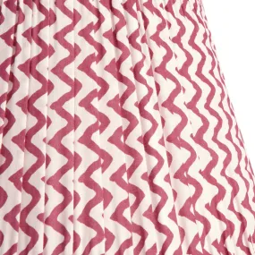 25cm empire lampshade in crimson chevrons with crimson tape