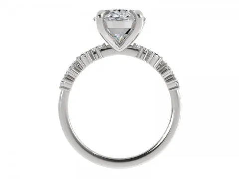 3.12ct Oval Solitaire with Scattered Diamond Shank