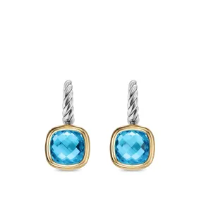 Albion® Drop Earrings in Sterling Silver with 18K Yellow Gold and Blue Topaz\, 10mm