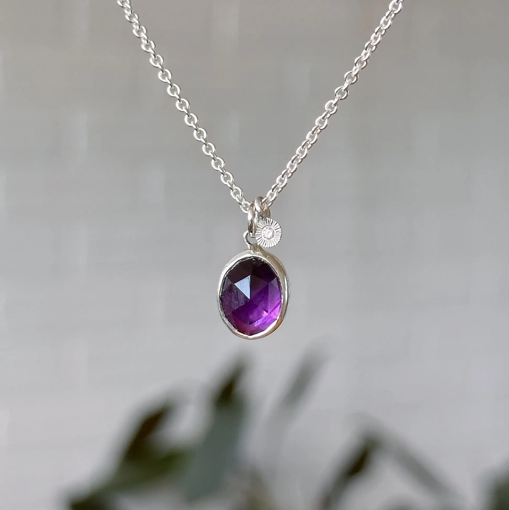 Amethyst Silver Theia Necklace #3