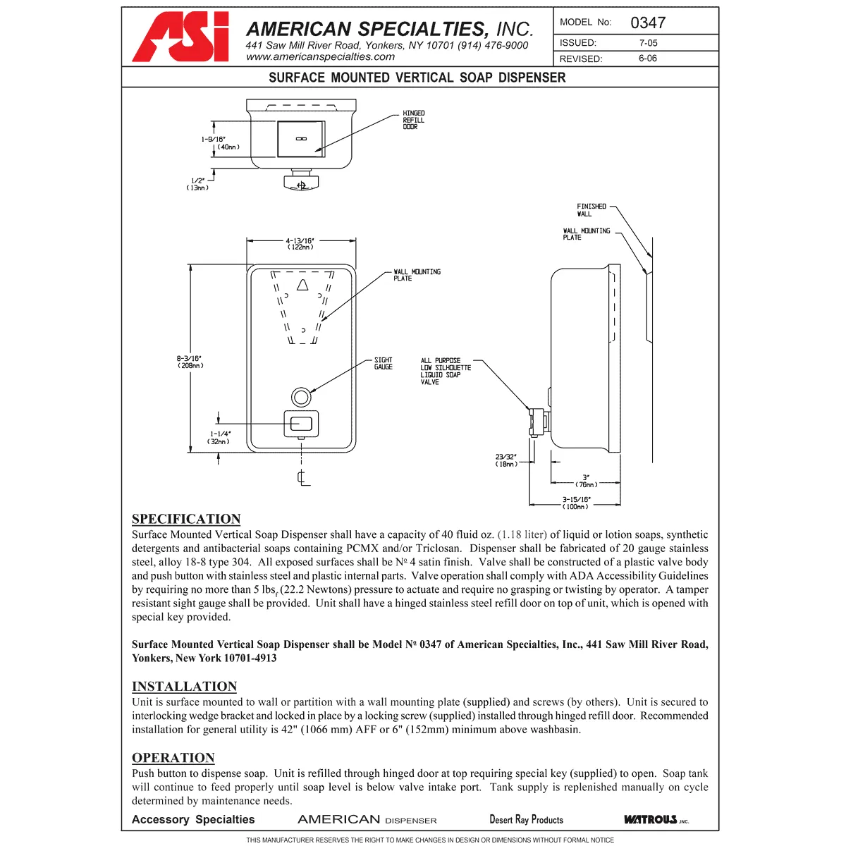 ASI 1200-V60 Heavy-Duty Shower Curtain, 60" Width x 72" Height, Vinyl