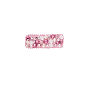 Bari Lynn Glitter Crystal Snap Clip - Pink & Pearl