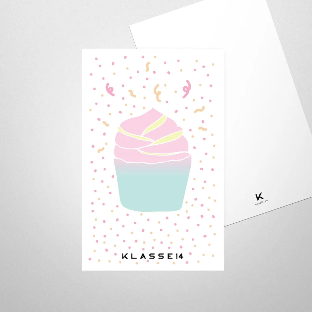 Birthday Card with Sticker / Cupcake