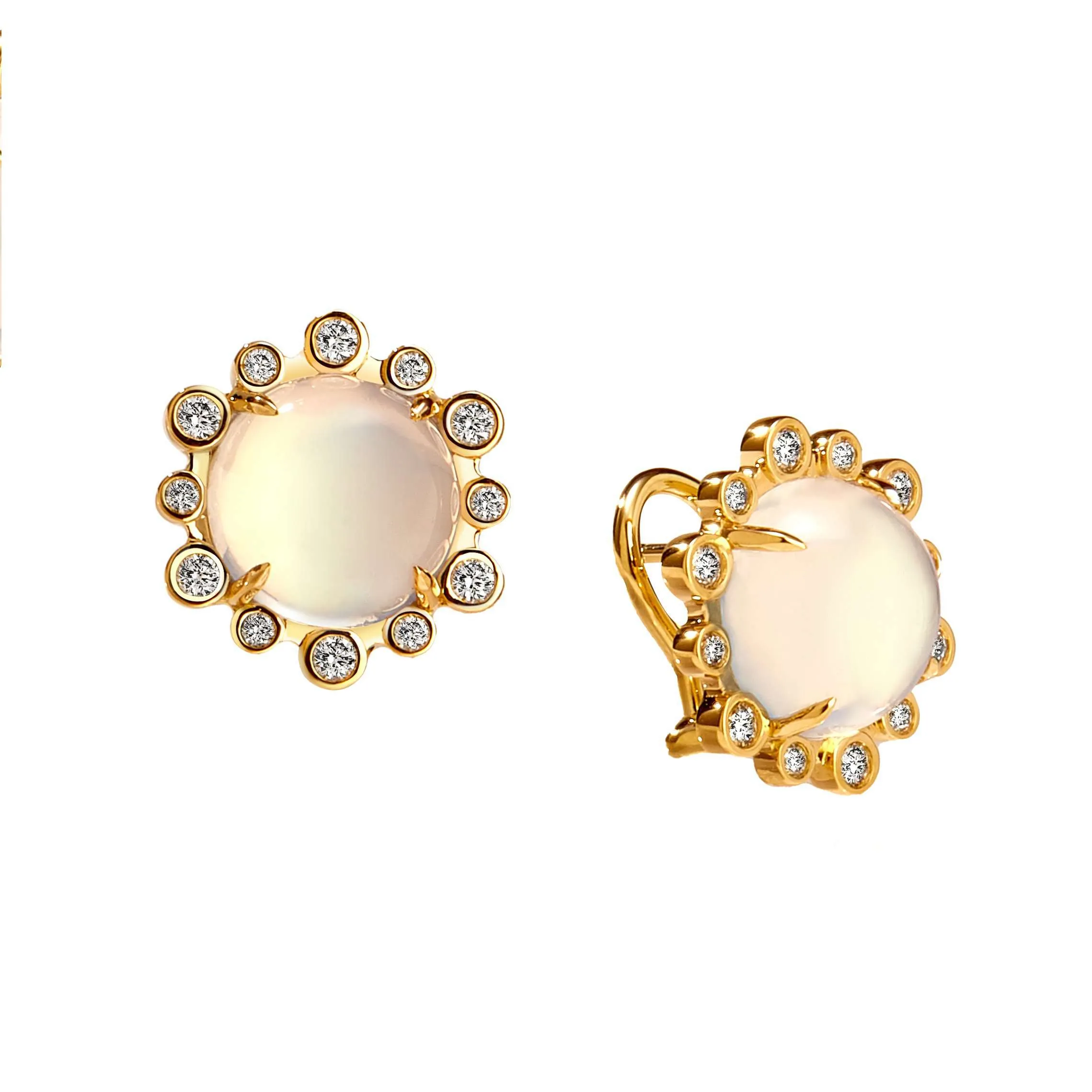 Cabochon Diamond Earrings