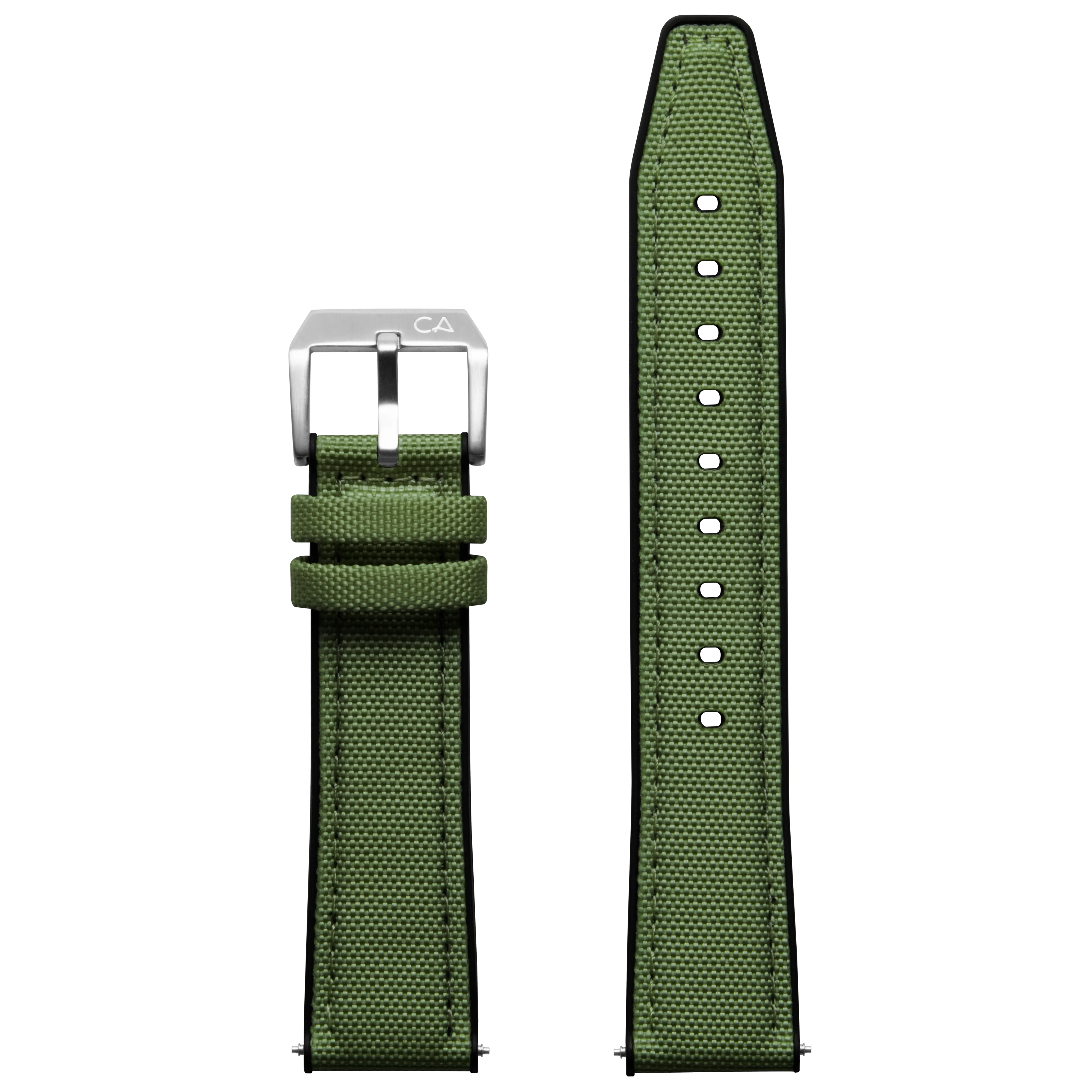 California Watch Co. 20mm Green Nylon Rubber Hybrid Strap