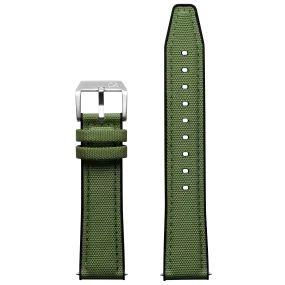 California Watch Co. 20mm Green Nylon Rubber Hybrid Strap