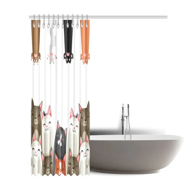 Cat Shower Curtain - Colorful Clowder