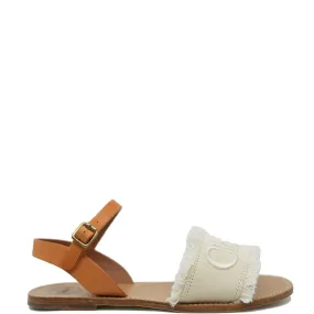 Chloe Ivory Logo Buckle Sandal