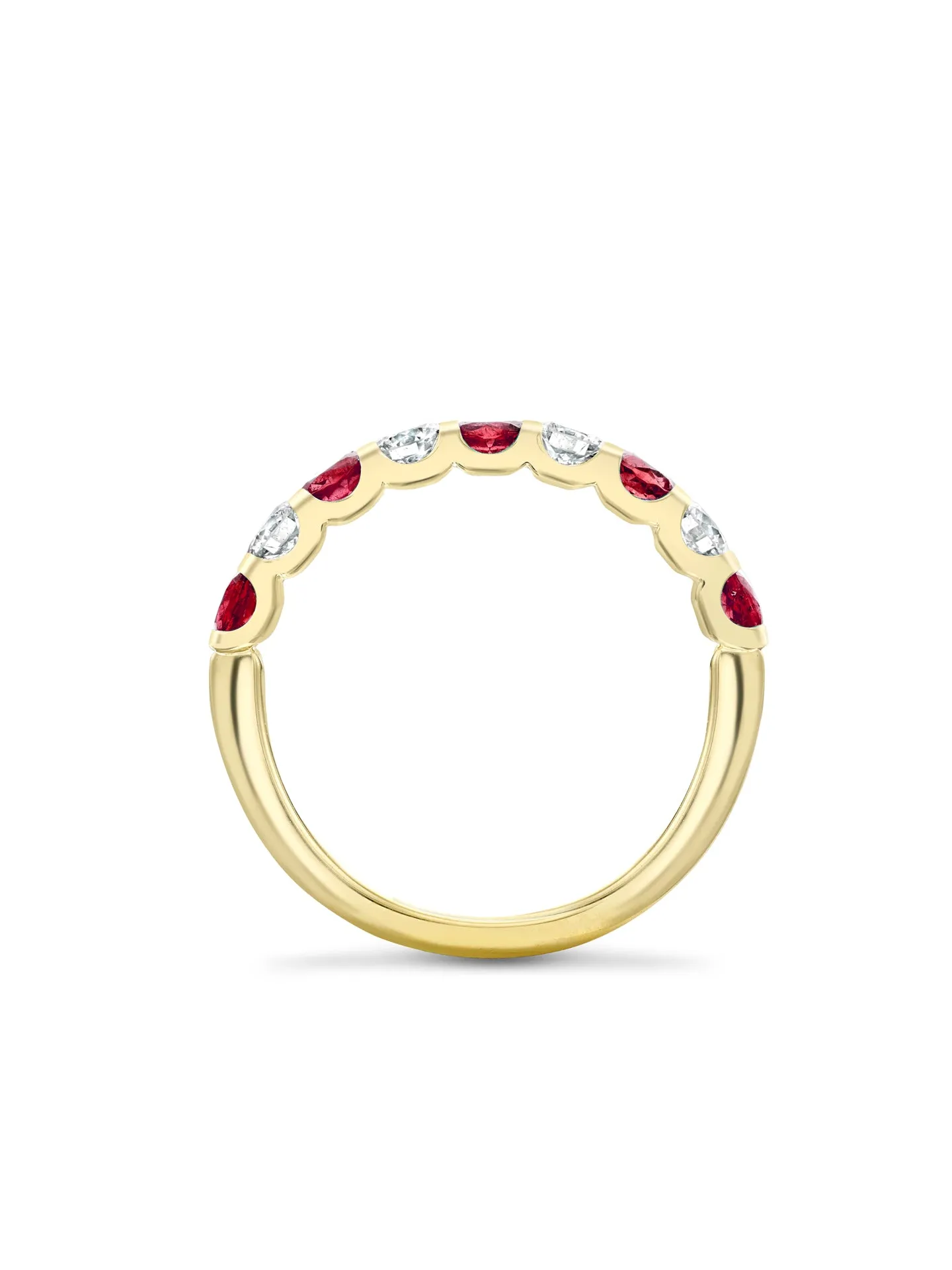 Classic Evermore Ruby Diamond Yellow Gold Eternity Ring