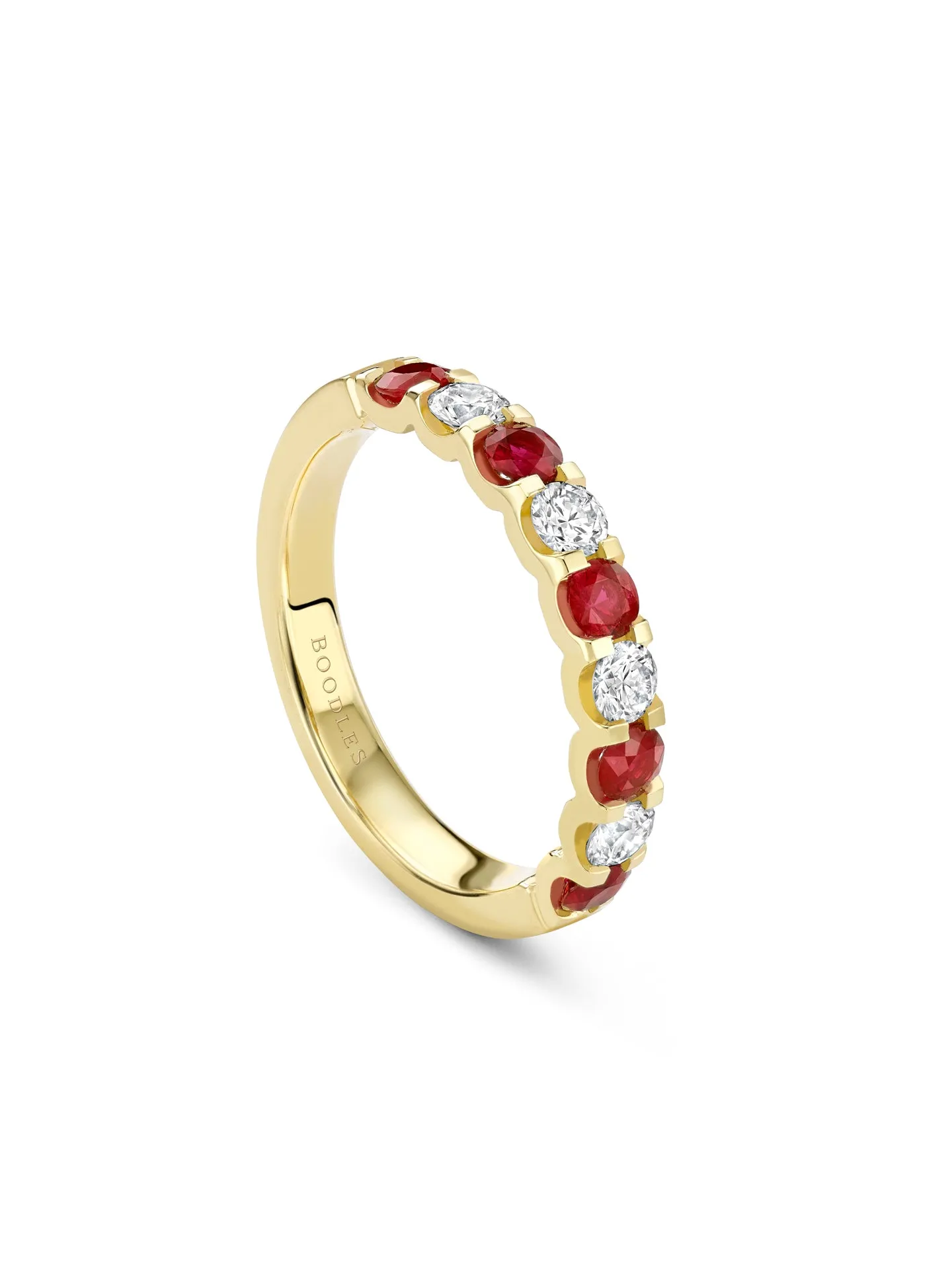 Classic Evermore Ruby Diamond Yellow Gold Eternity Ring