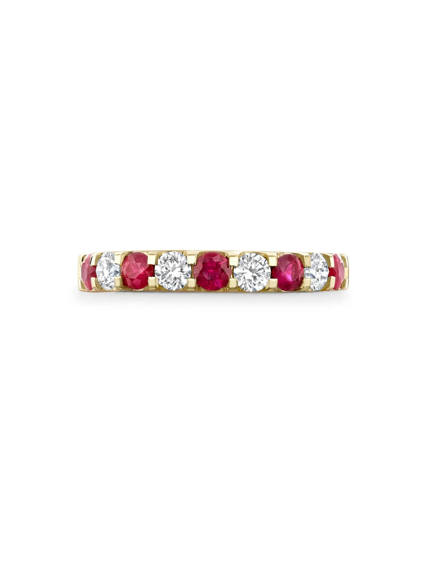 Classic Evermore Ruby Diamond Yellow Gold Eternity Ring