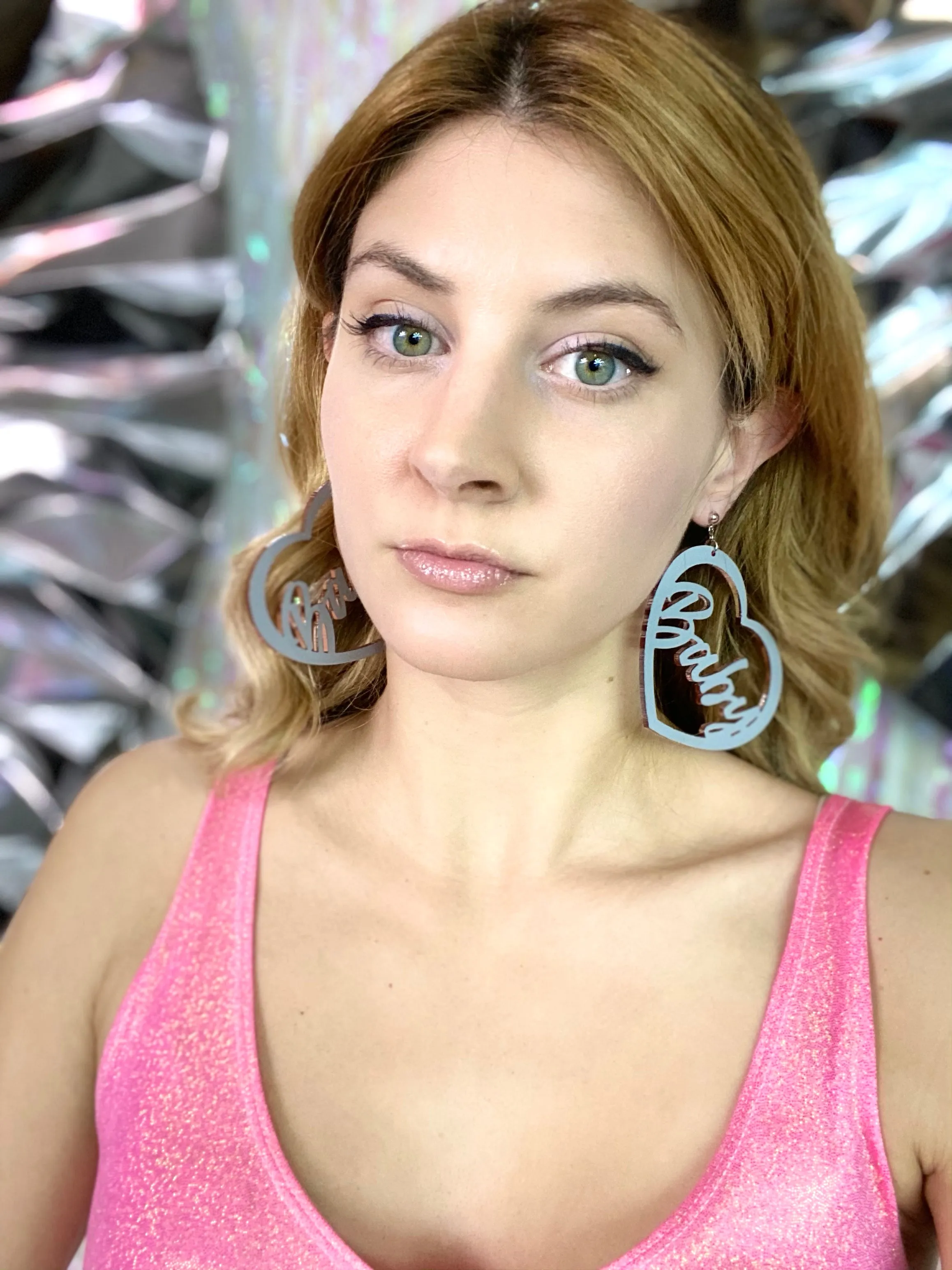 CUSTOM Heart Verbiage Hoop Earrings