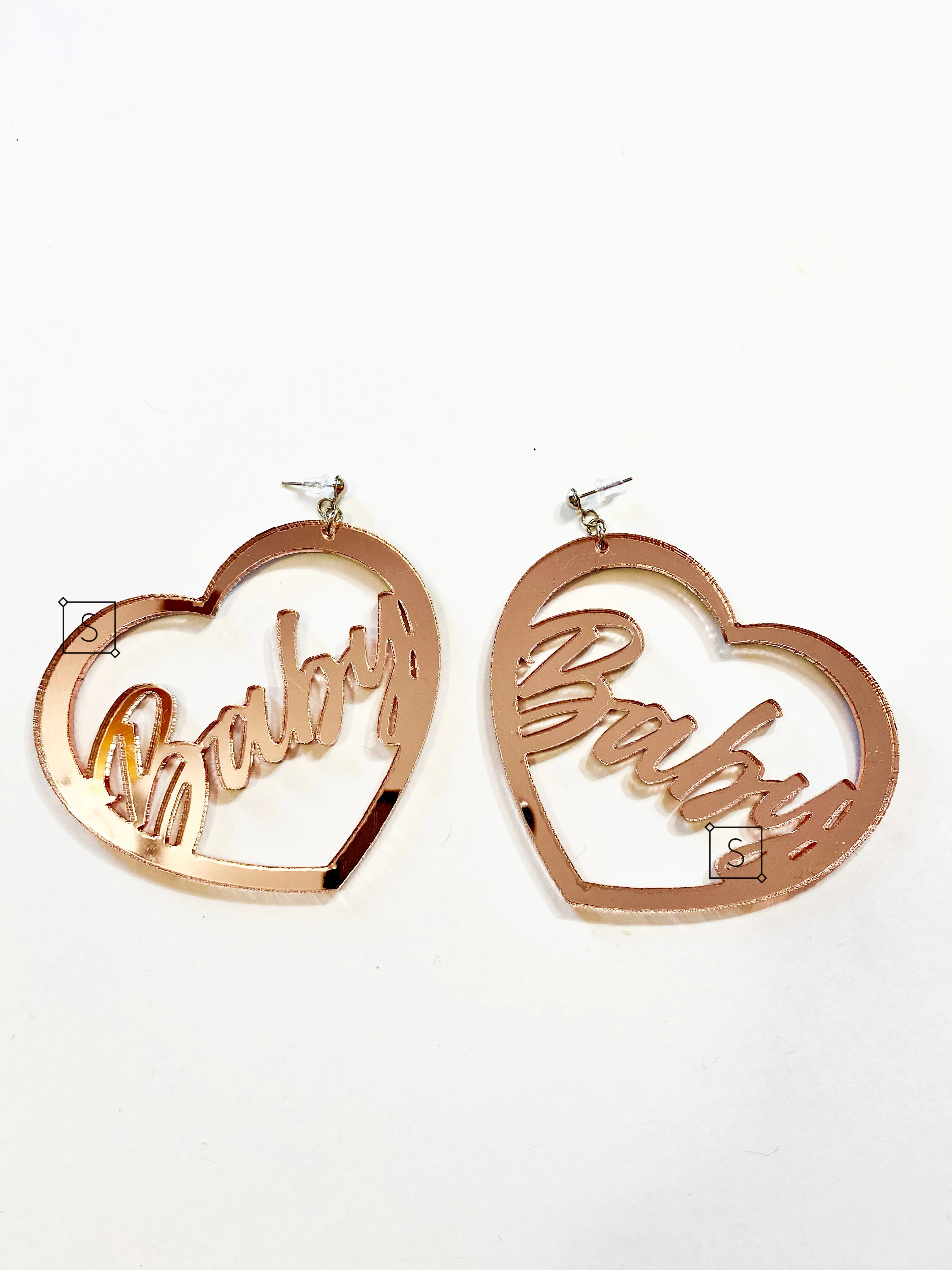 CUSTOM Heart Verbiage Hoop Earrings