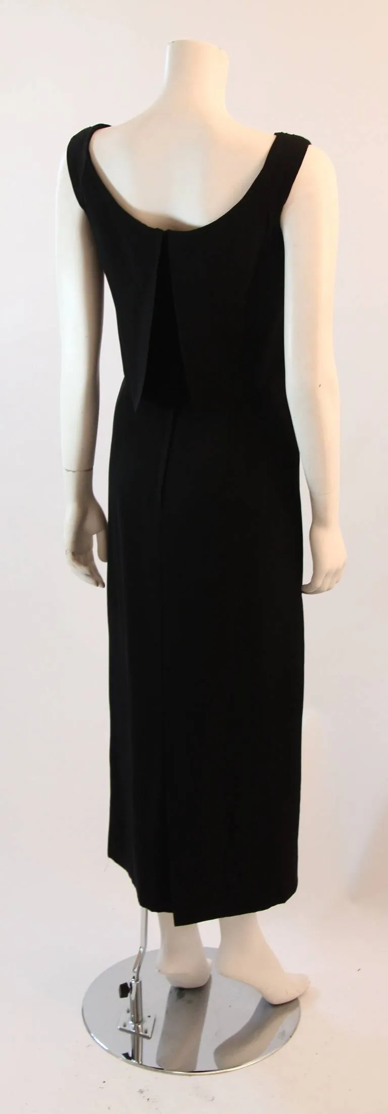 DOROTHY O'HARA Black Silk Crepe Gown with Drape