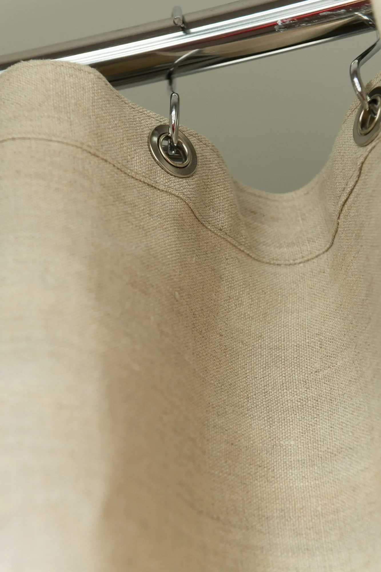 Eco-Friendly Hemp Shower Curtain with Roller Rings