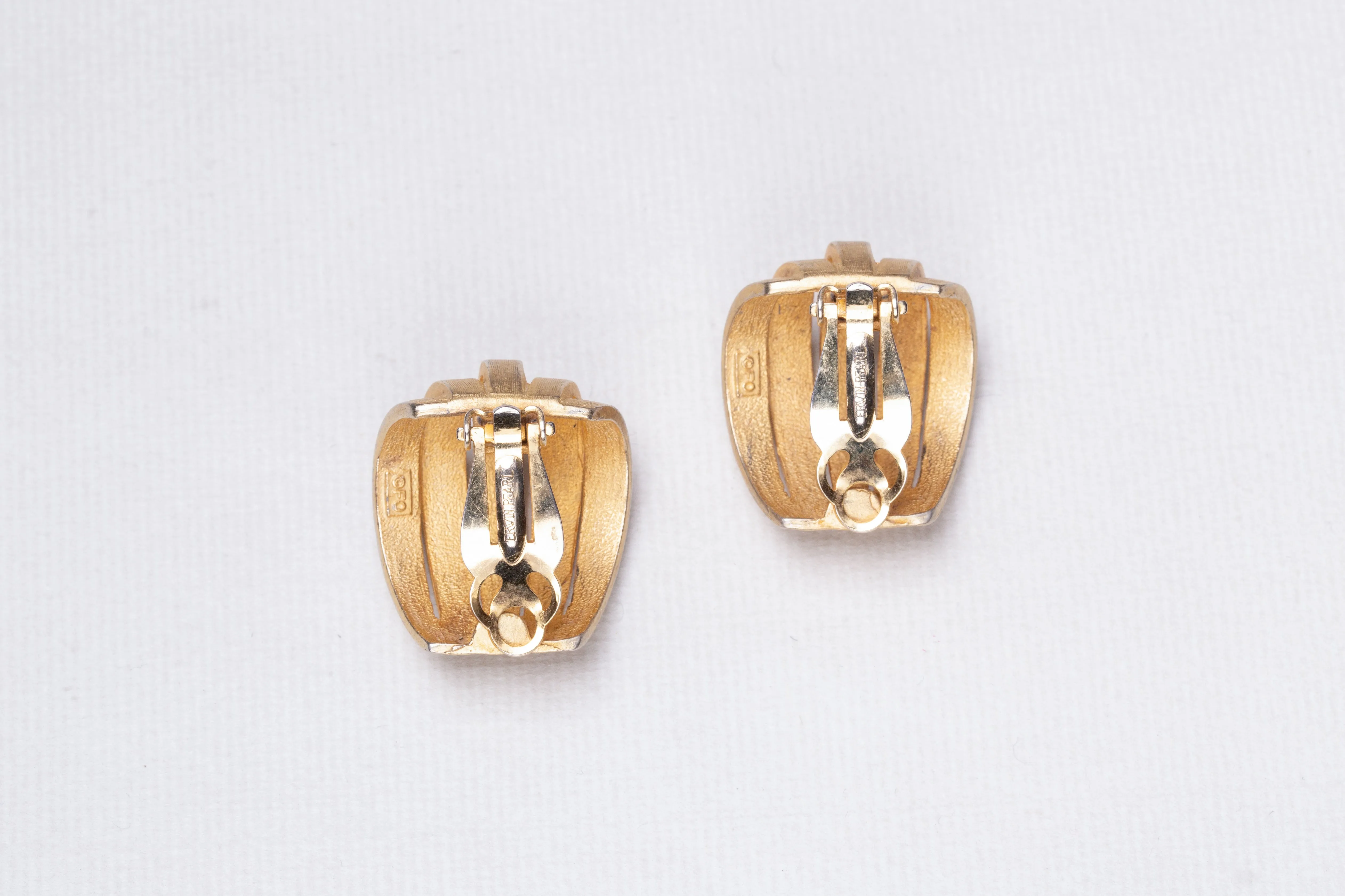 Gold Multiple Strip Clip-on Earrings