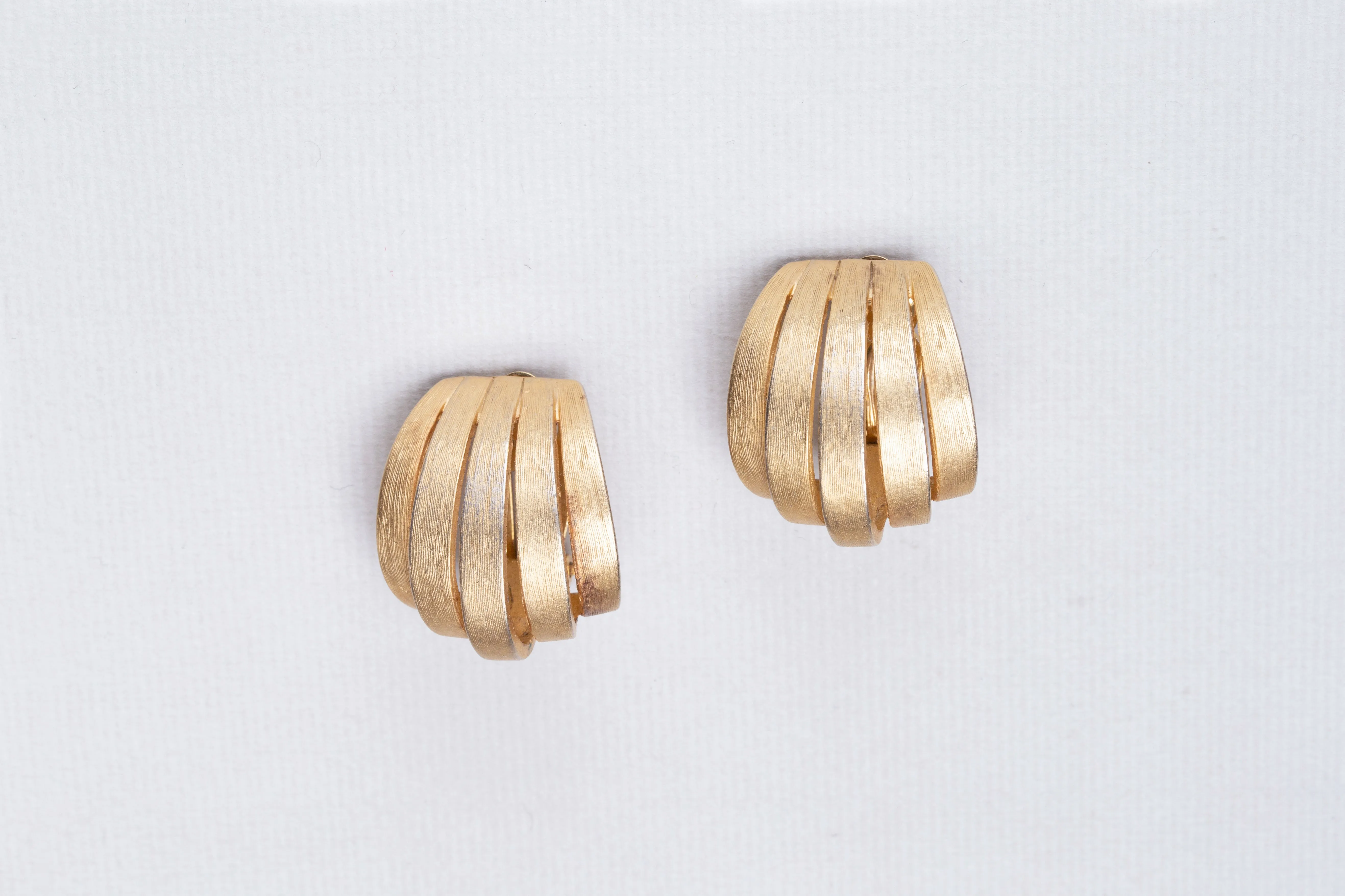 Gold Multiple Strip Clip-on Earrings