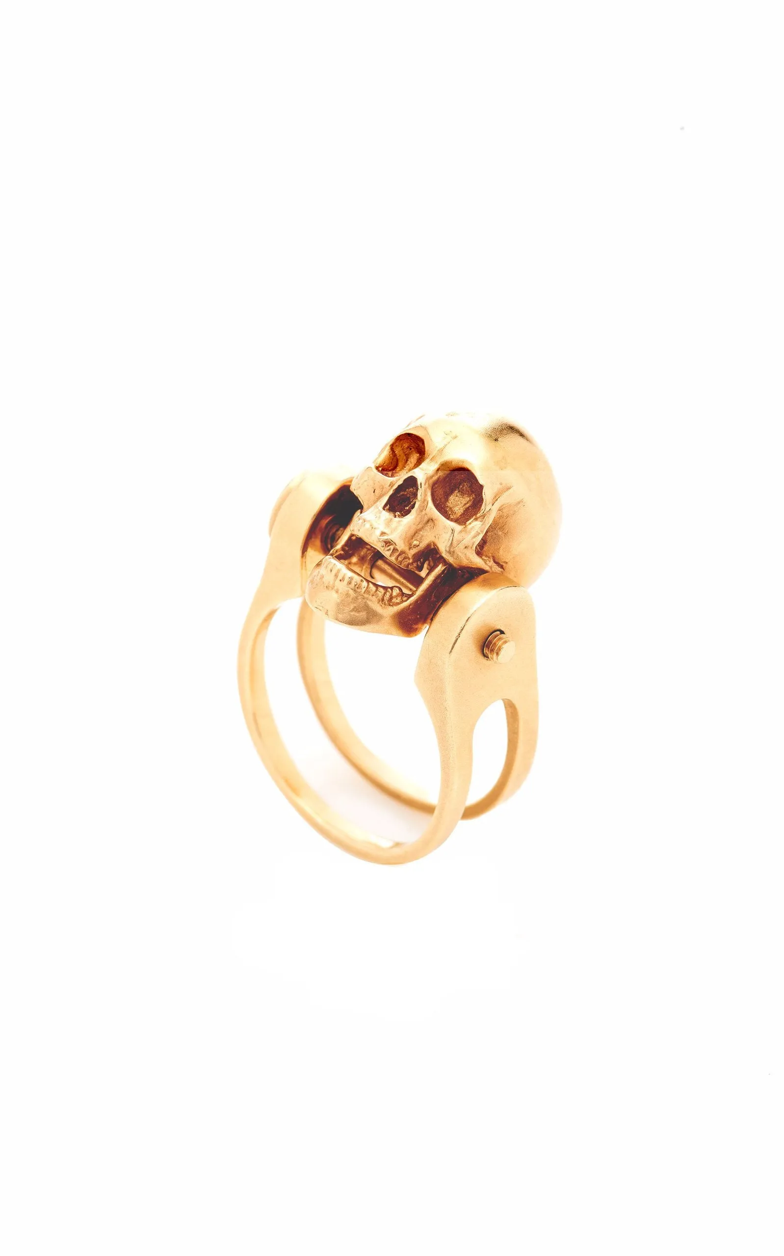 Gold Skull With Moving Jaw Ring