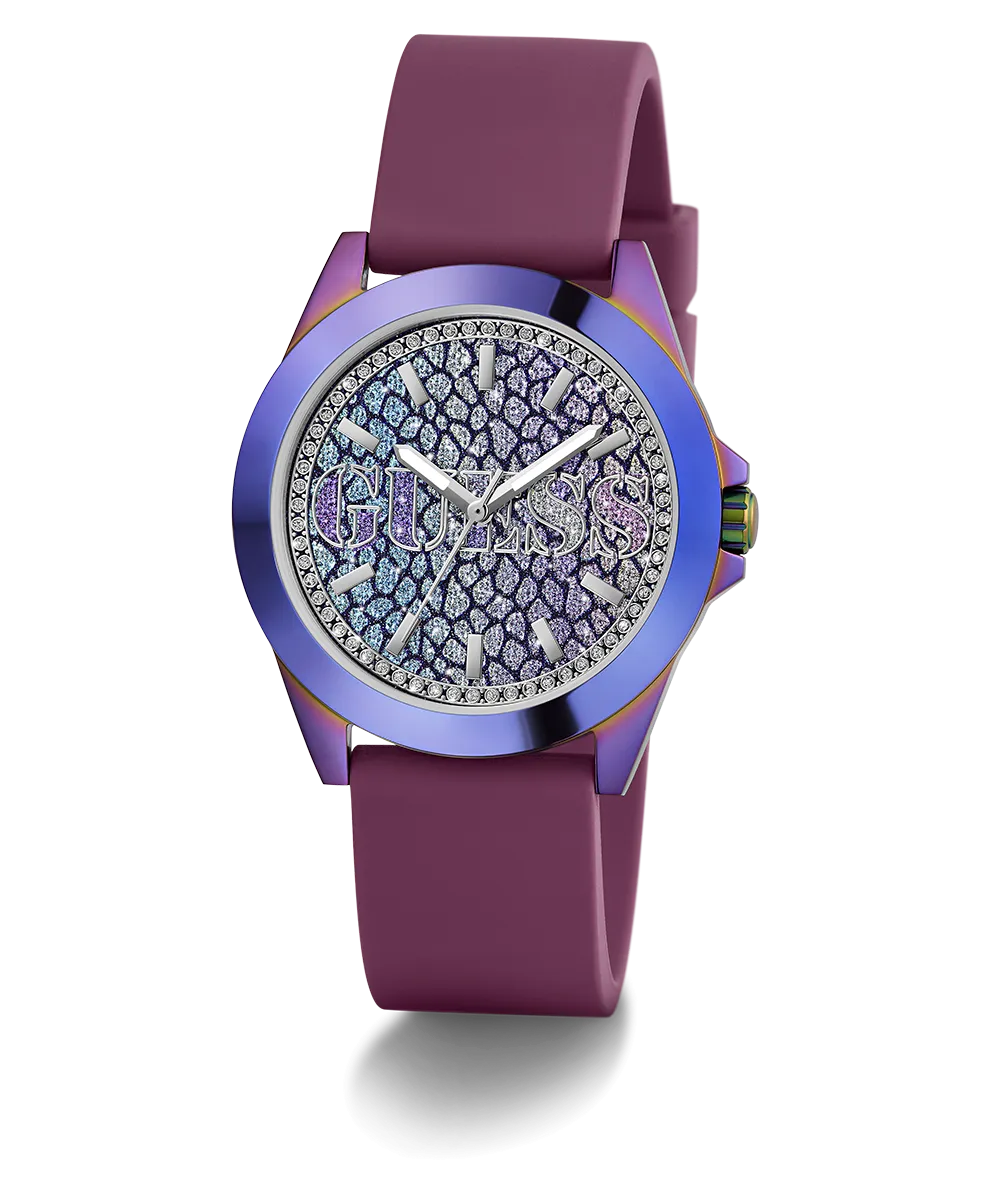 GUESS Ladies Purple Iridescent Analog Watch