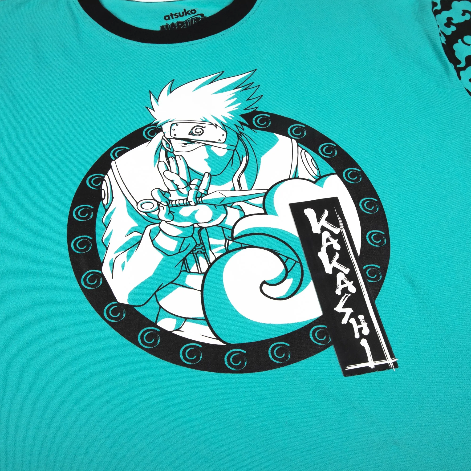 Kakashi Pattern Sleeve Teal Tee