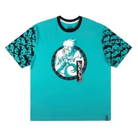 Kakashi Pattern Sleeve Teal Tee