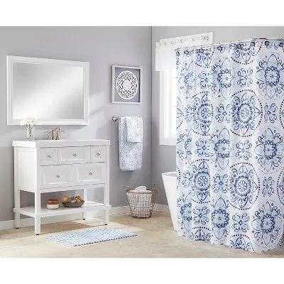 Kali Shower Curtain Blue - Saturday Knight Ltd.