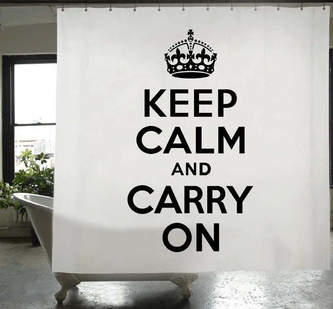 Keep Calm and Carry On PEVA Shower Curtain