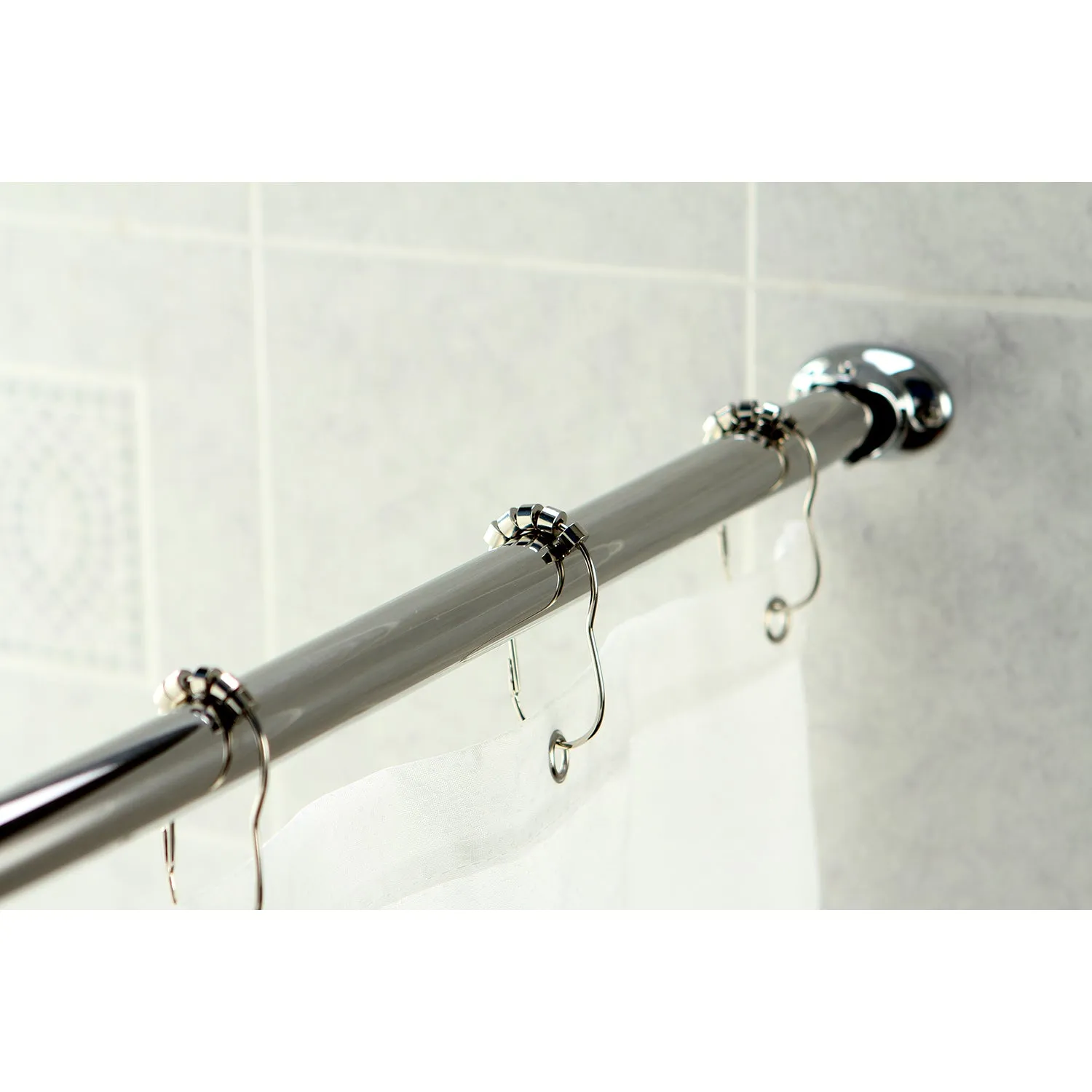 Kingston Brass Adjustable Hotel Single Curved Shower Curtain Rod